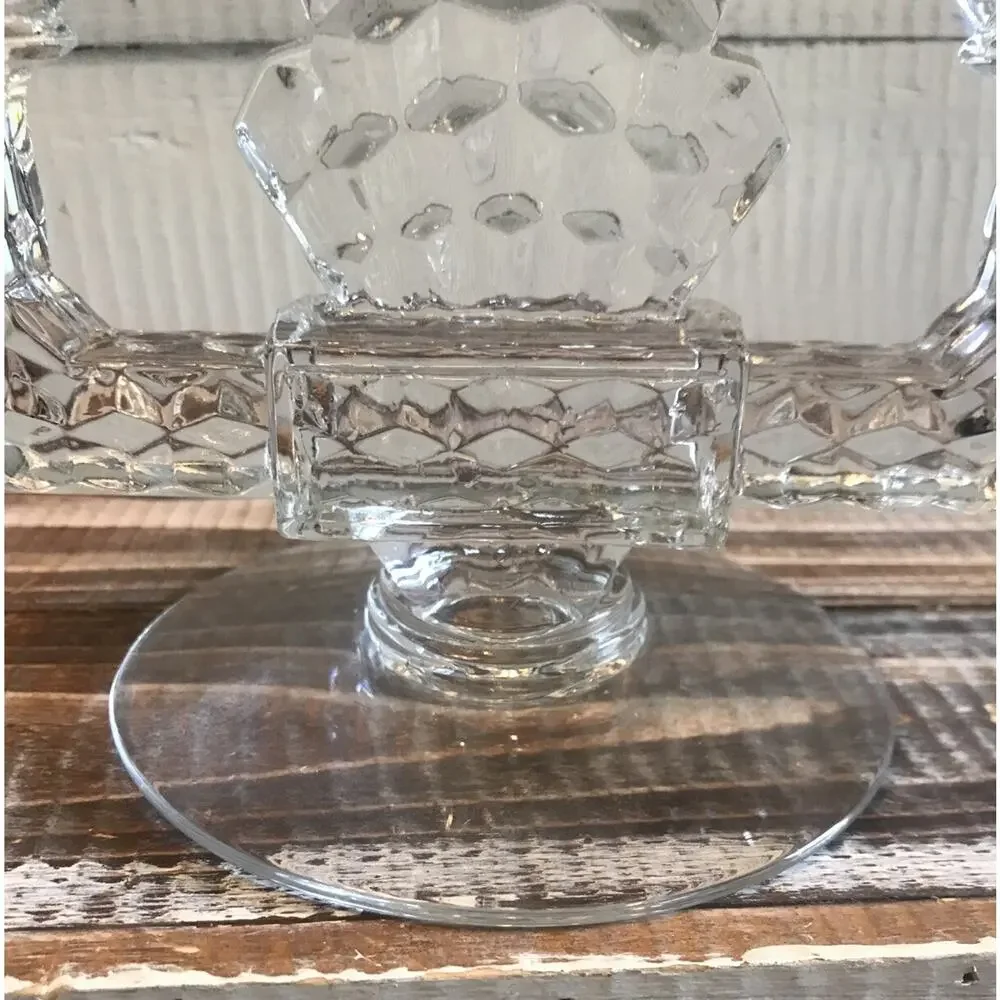 Set 2 Vintage Fostoria Elegant Glass Double Candlesticks Candle Holders 8.625